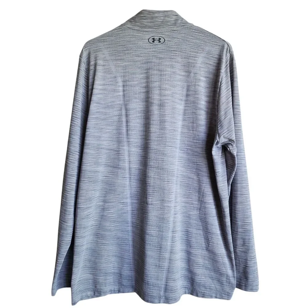​Under Armour Men’s HeatGear 1/4 Zip Pullover Gray Space Dye Athletic Shirt XXL